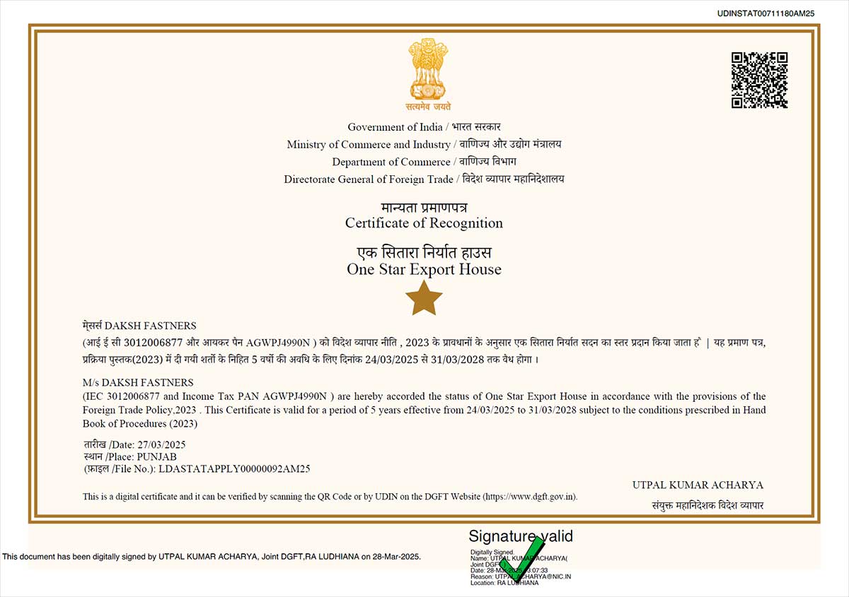 Threaded Rods, Coil Rods, Strut Channel Fittings, Fasteners Manufacturers Exporters Suppliers in India Ludhiana