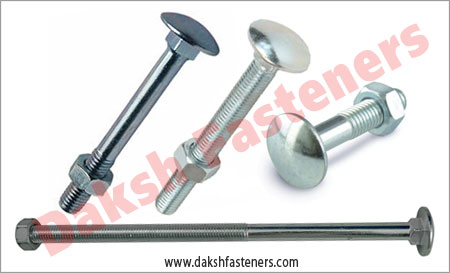 cup square bolts m6 zinc plated - carriage bolts precision fasteners  manufacturers exporters india